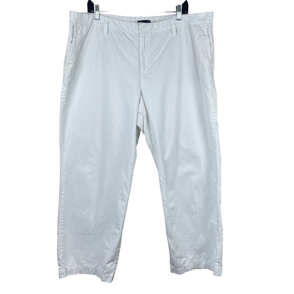 Gap Outlet‎ Pants Womens 20 White Chino Khaki Straight Leg Minimalist Classic